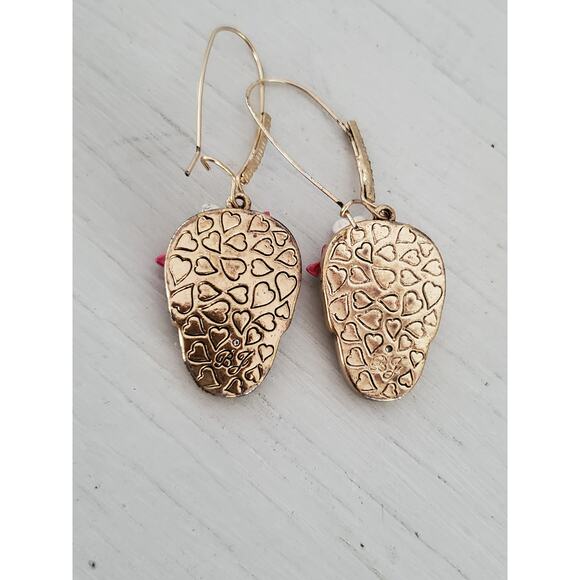 Betsey Johnson Floral Skull Dangle Earrings - Picture 4 of 7